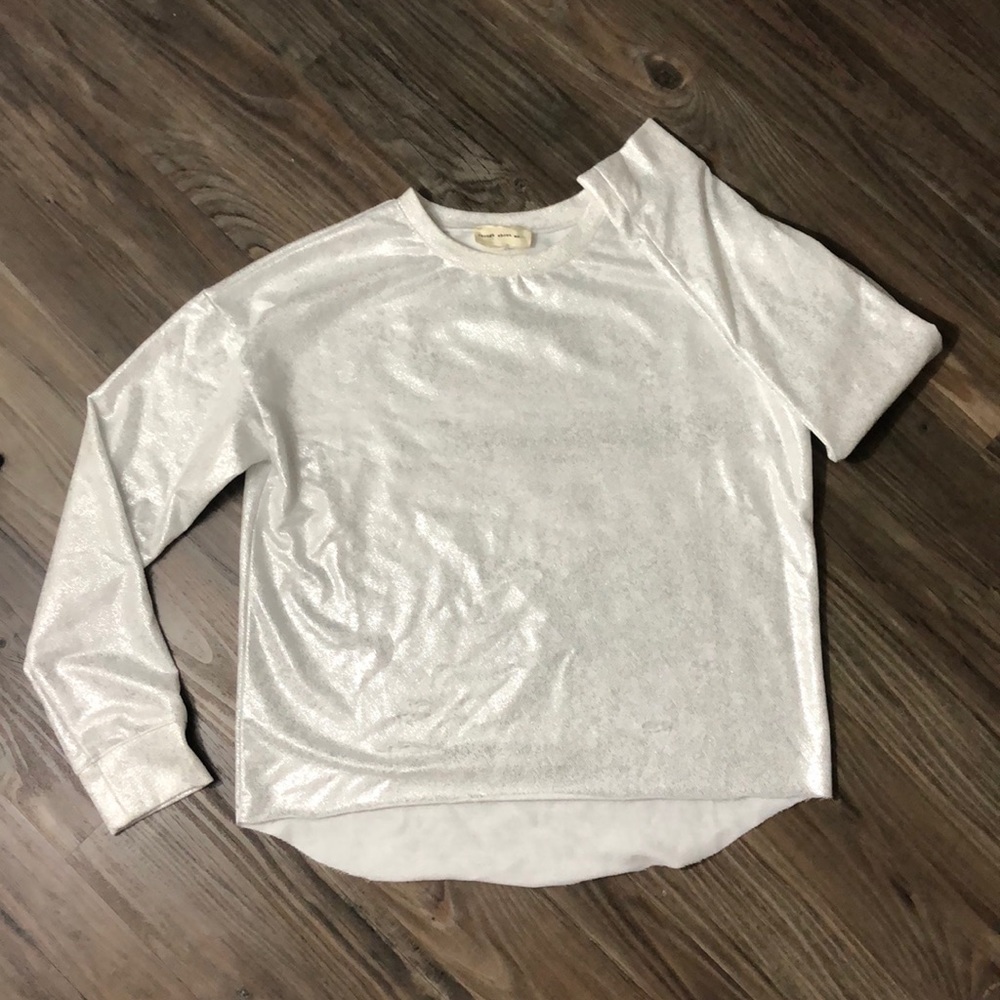 Enough About Me Shimmery Silver Sweater